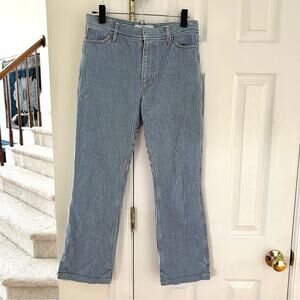 Toga Pulla Railroad Blue & White Pinstripe Straight Leg Jeans